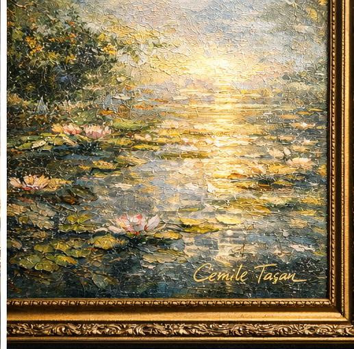 Claude Monet tarzı özel el yapımı tablo