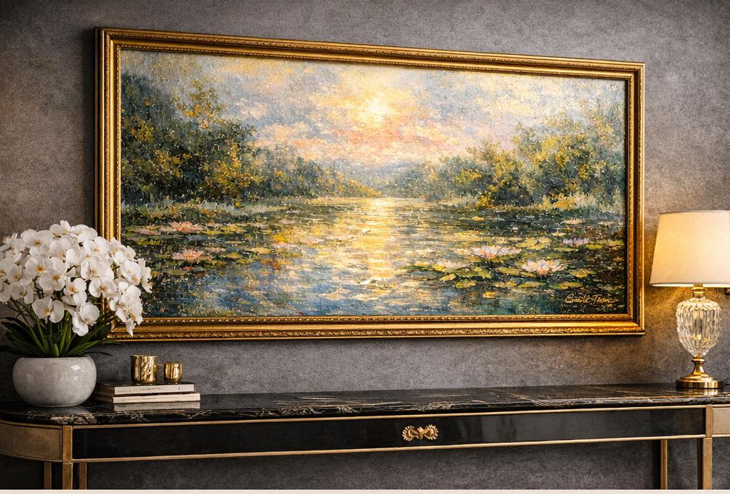 Claude Monet tarzı özel el yapımı tablo