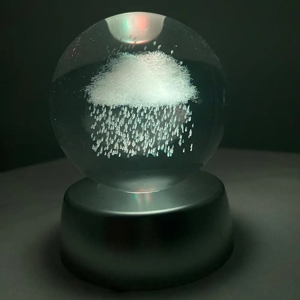 Toptan Yağmur Bulutu Tasarımlı Işıklı Cam Küre