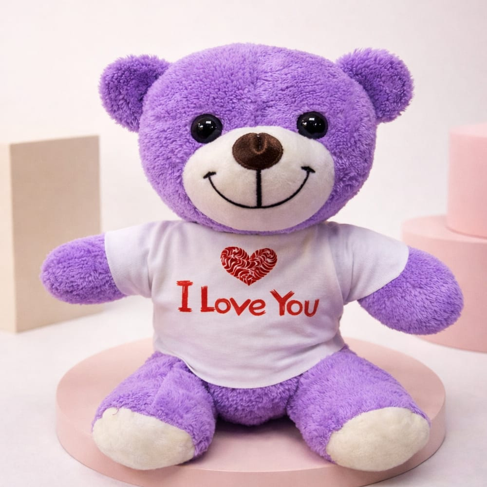 Toptan Tişörtlü Mor Ayı