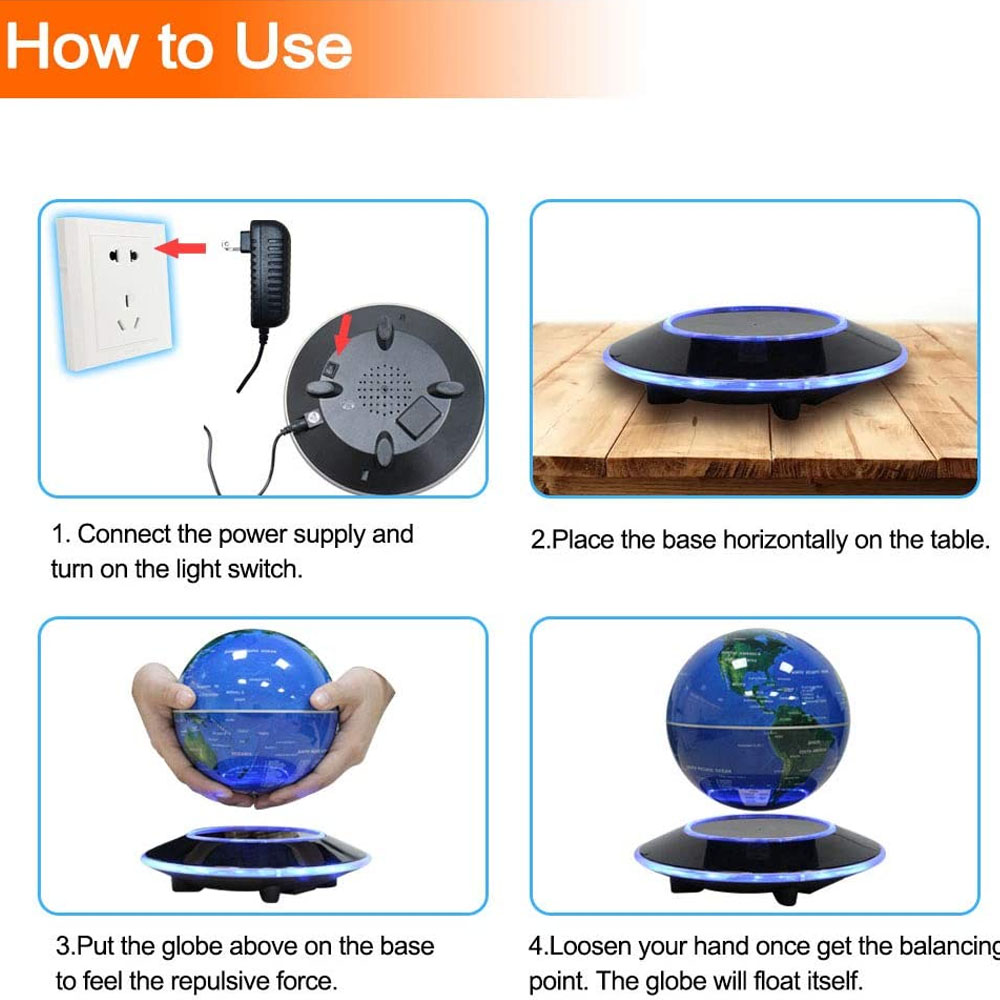 Toptan Manyetik Havada Dönen Sihirli Dünya Küre