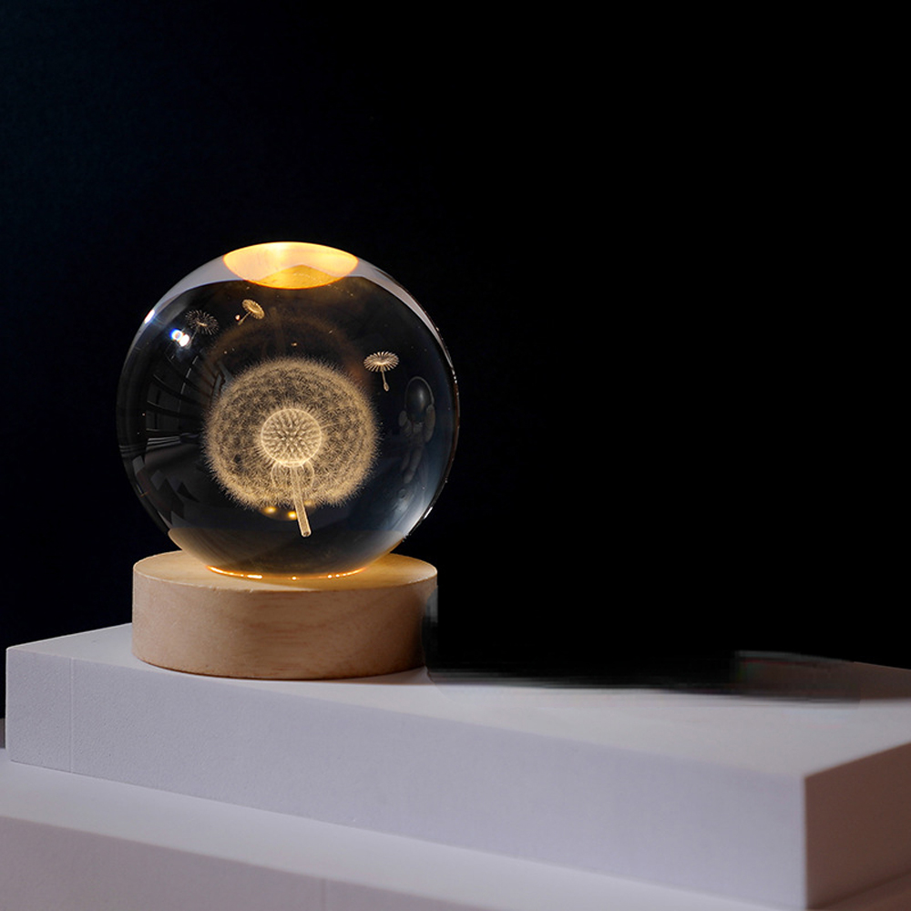 Toptan Karahindiba Temalı Işıklı Cam Küre