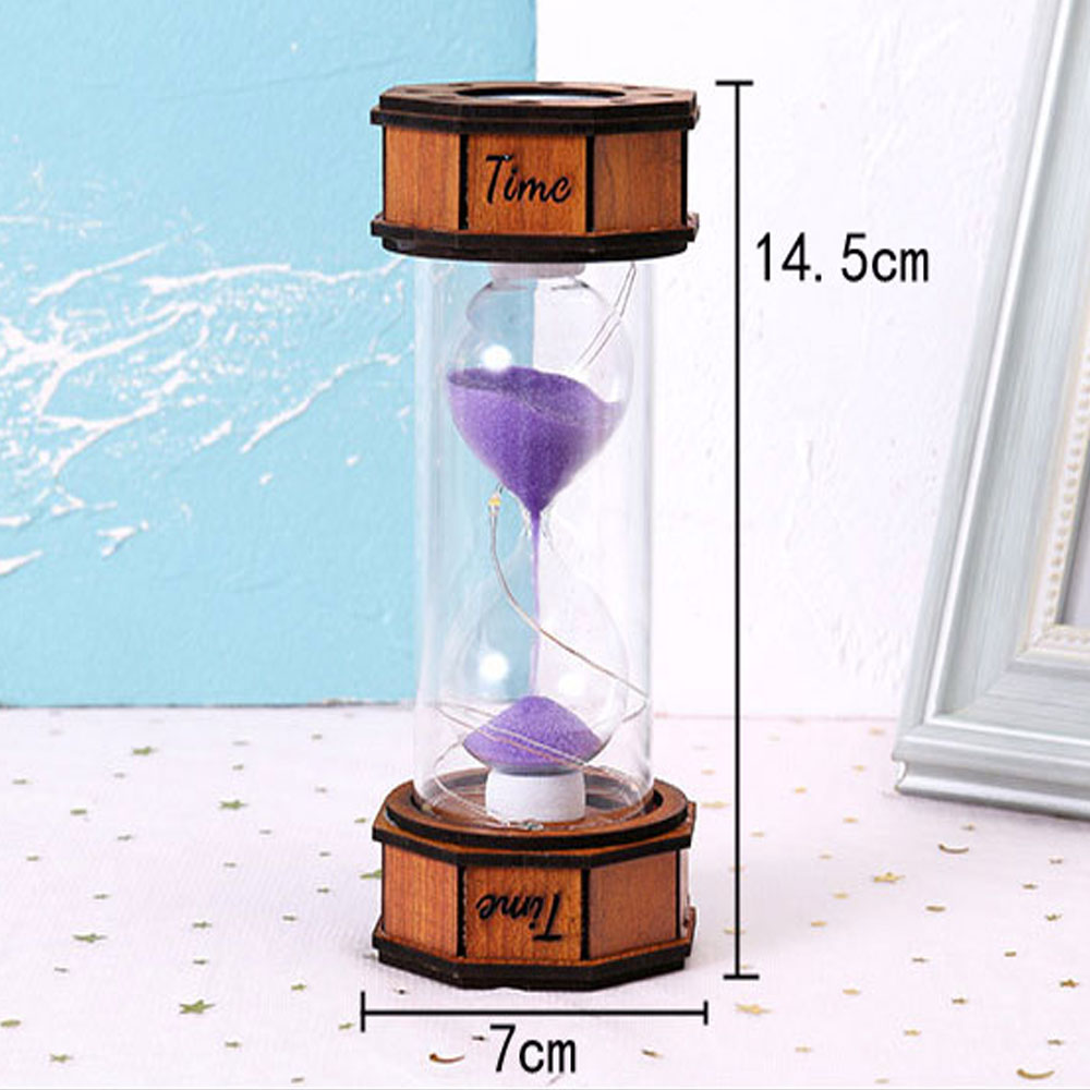 Toptan Işikli Dekoratif Ahşap Kum Saati