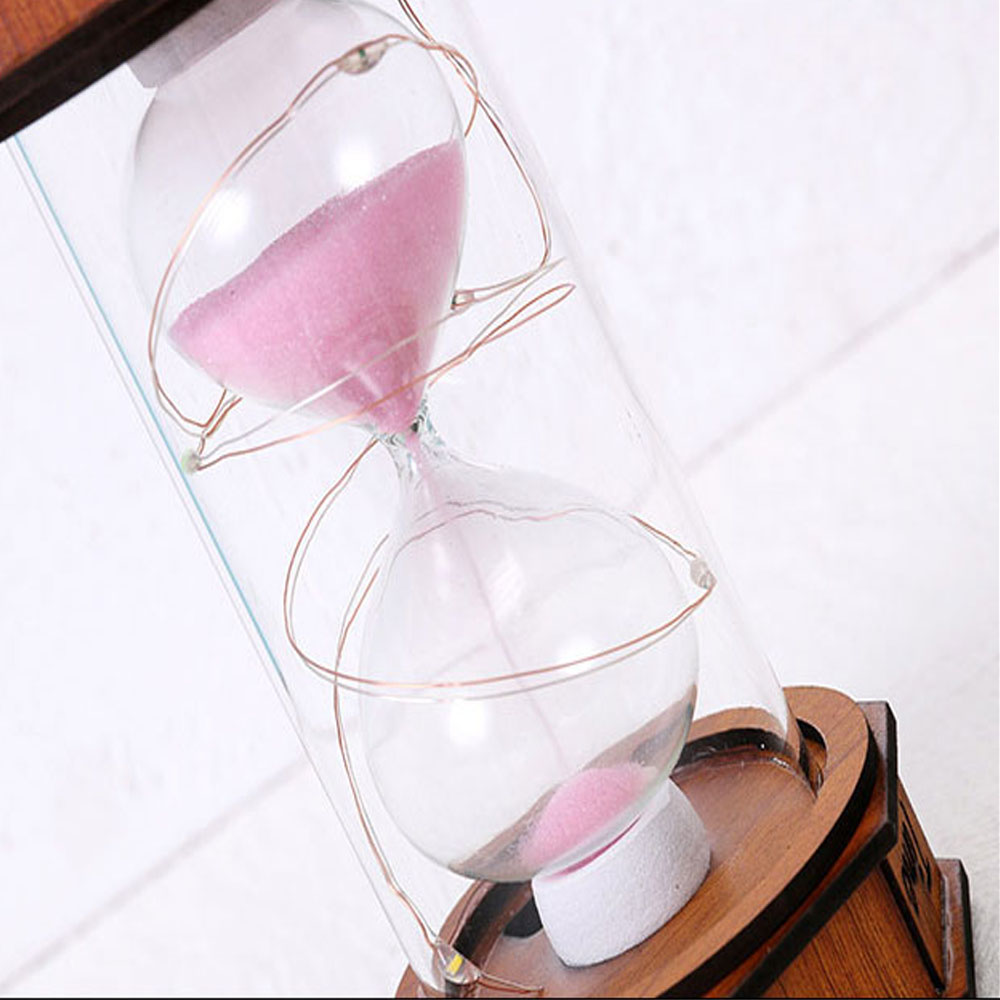 Toptan Işikli Dekoratif Ahşap Kum Saati