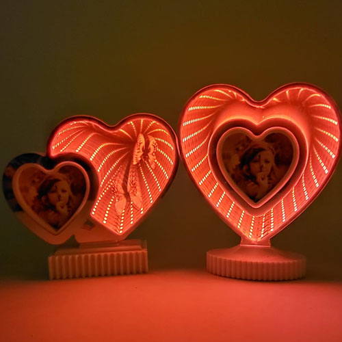 Toptan Kalp Tasarımlı Led Işıklı Ayna Fotoğraf Çerçevesi