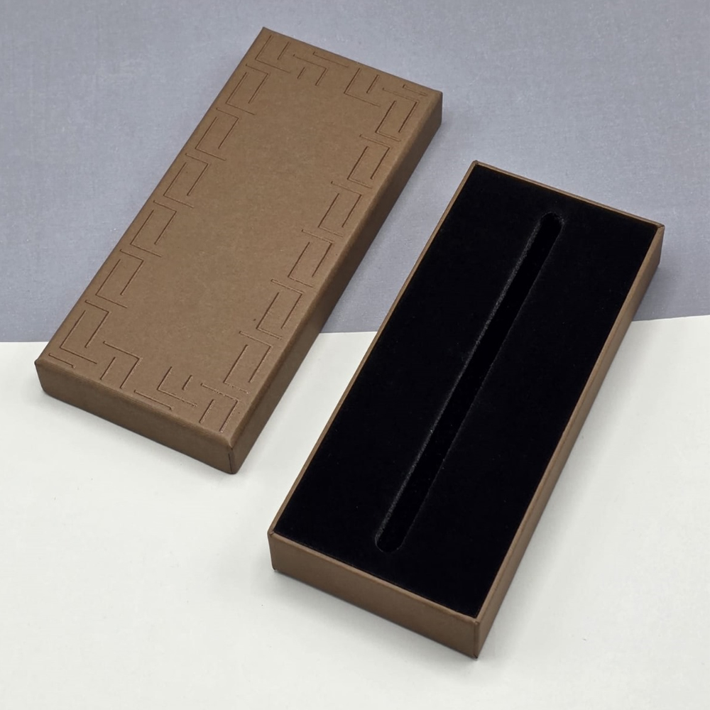 Toptan Kahverengi Özel Motifli Lüks Kalem Kutusu