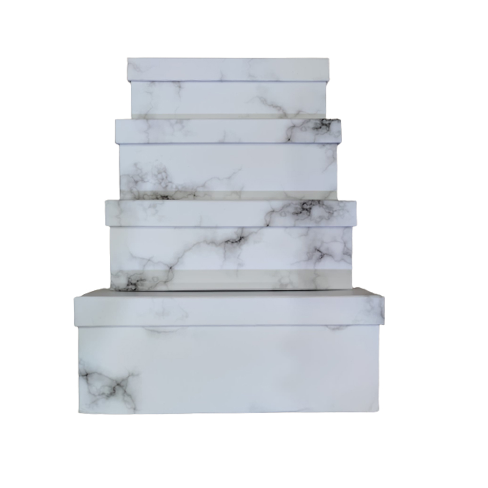 Toptan Mermer Desenli 4'lü Hediye Kutusu