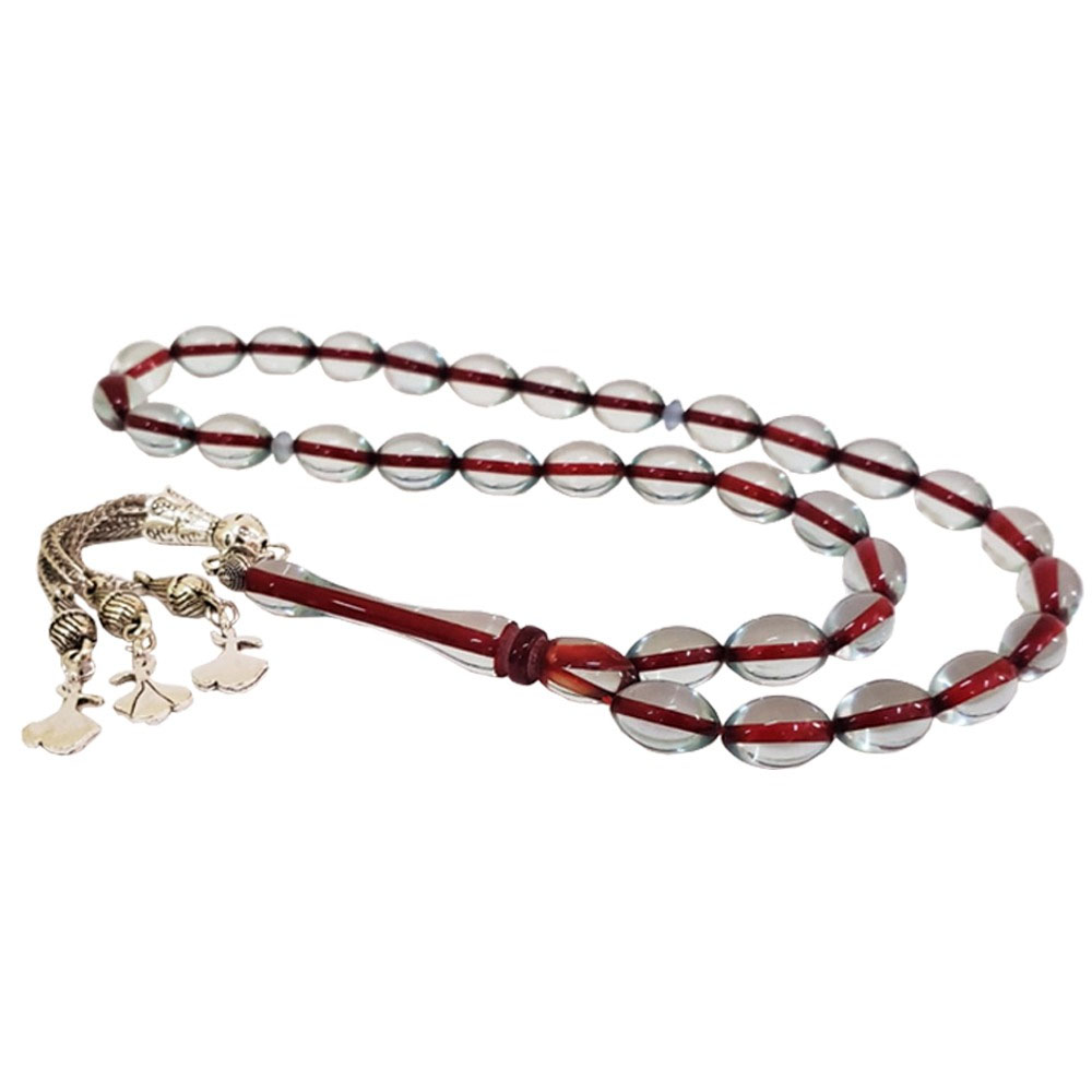 Toptan Toz Kehribar Tesbih Metal Püsküllü