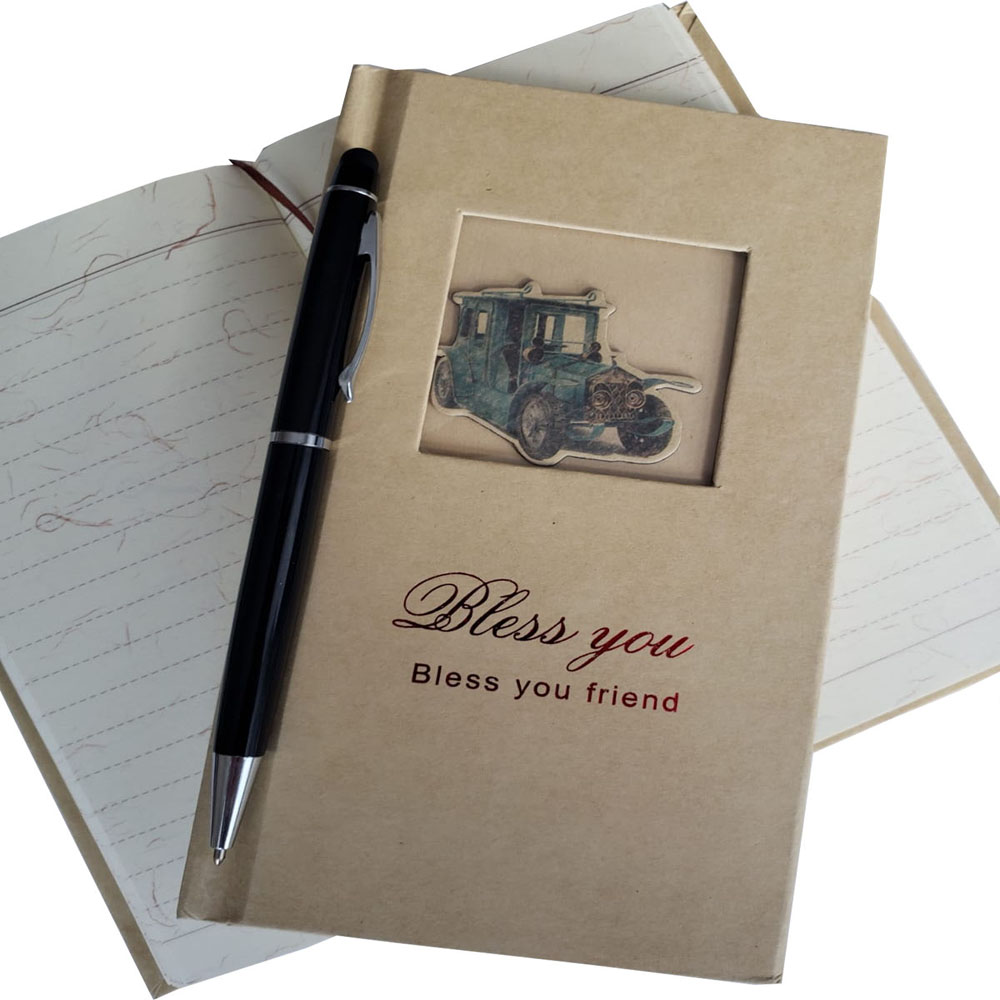 Toptan Metal Siyah Kalem ve Retro Hatıra Defteri