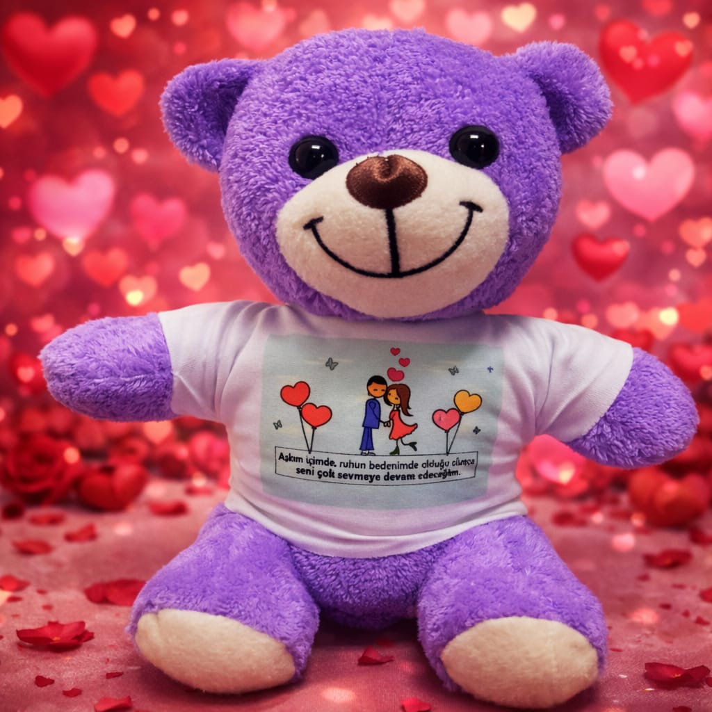 Toptan Mutlu Aşıklar Temalı Peluş Ayıcık