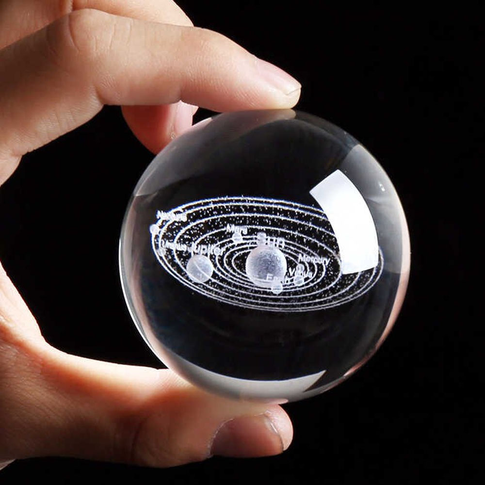 Toptan 3D Işıklı Gezegen Cam Küre