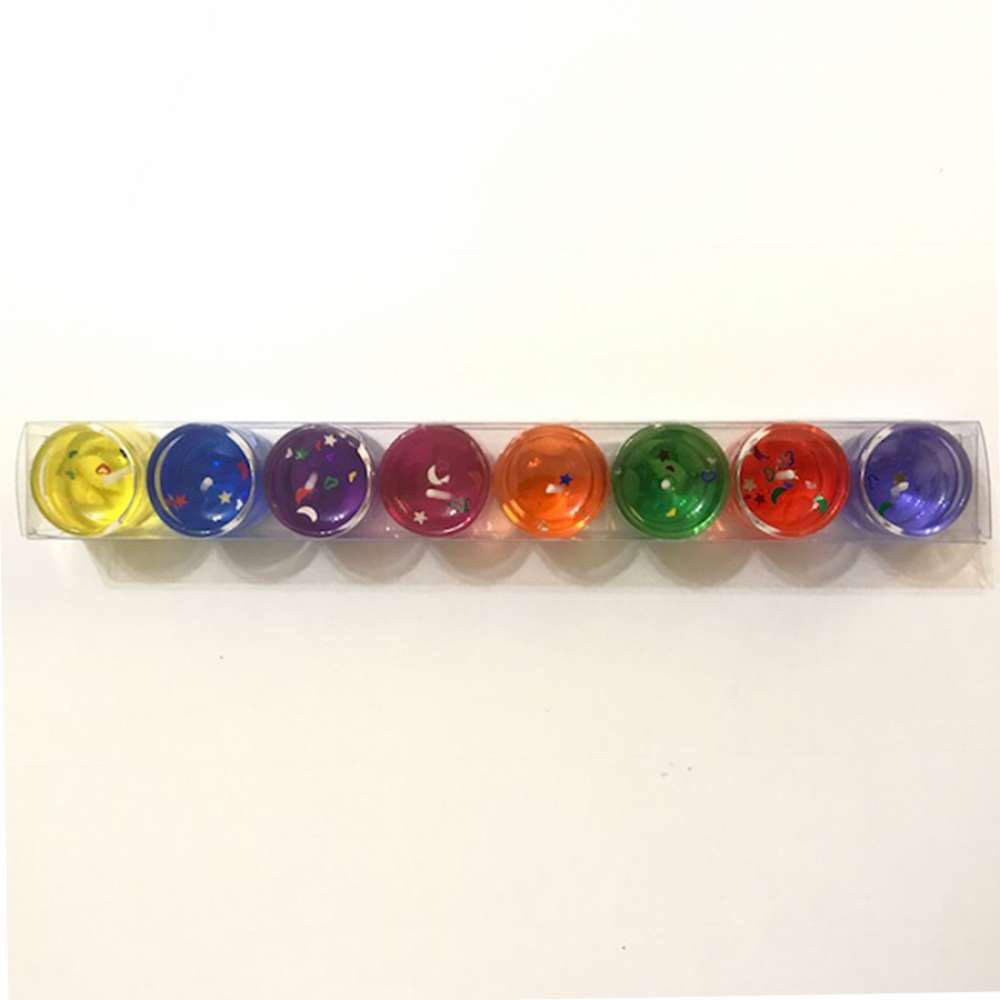 Toptan 8'li Dekoratif Cam Jel Mum