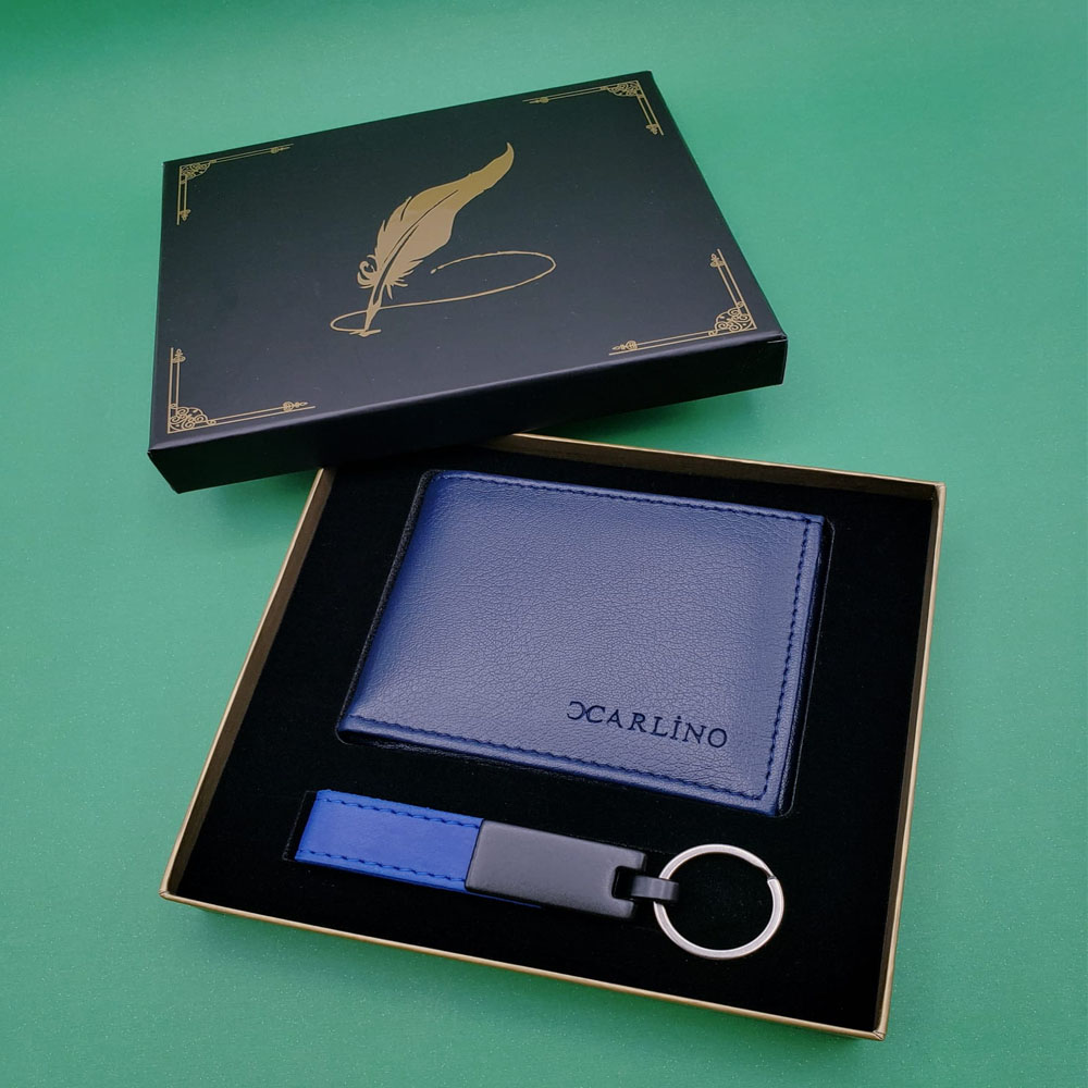 Toptan Mavi Cüzdan Anahtarlık Set