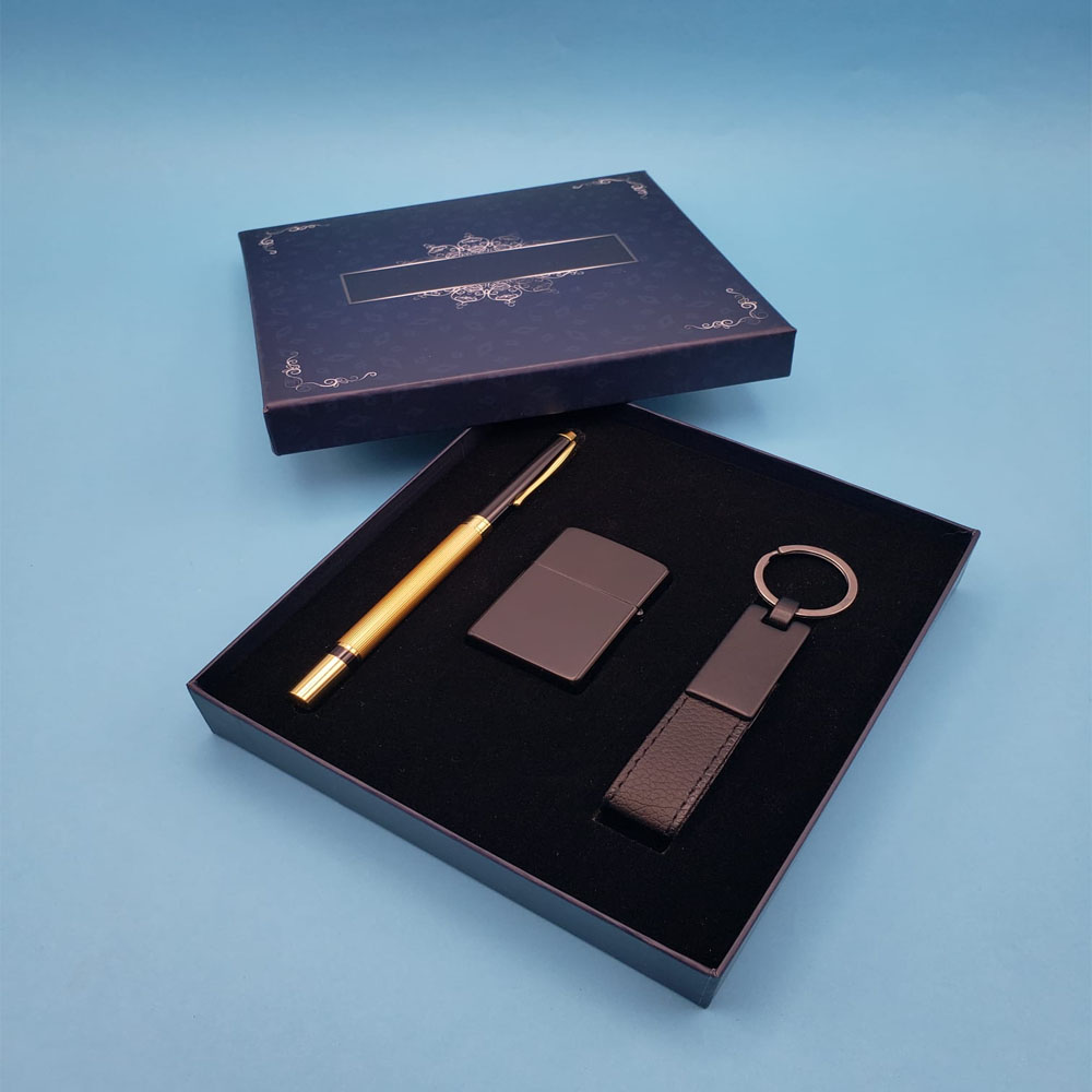 Toptan Siyah Çakmak Anahtarlık Kalem Seti