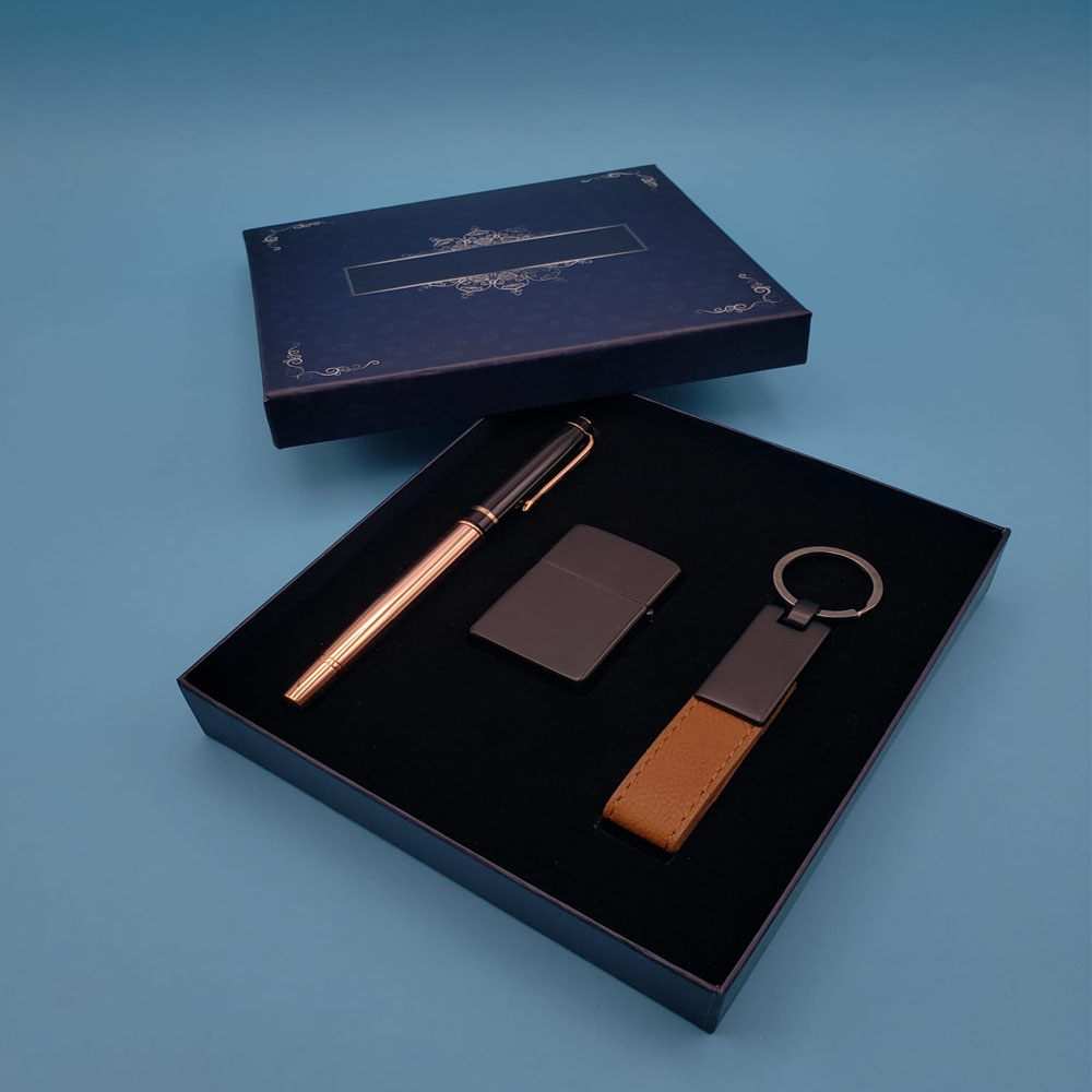 Toptan Bakır Roller Kalem Anahtarlık ve Çakmak Seti