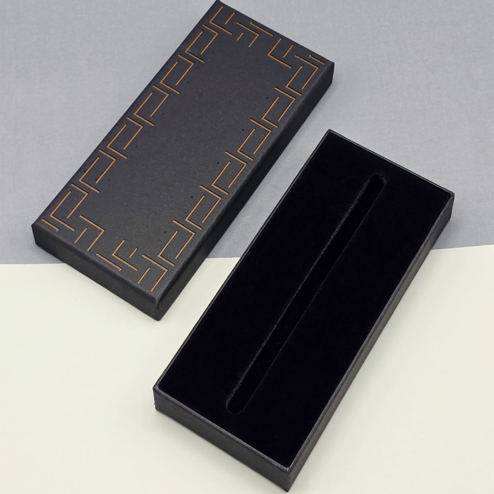 Toptan Lüks Siyah Altın Desenli Kalem Kutusu