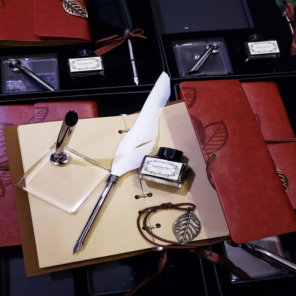 Toptan Divit Hokka Defter ve Tüylü Kalem Seti