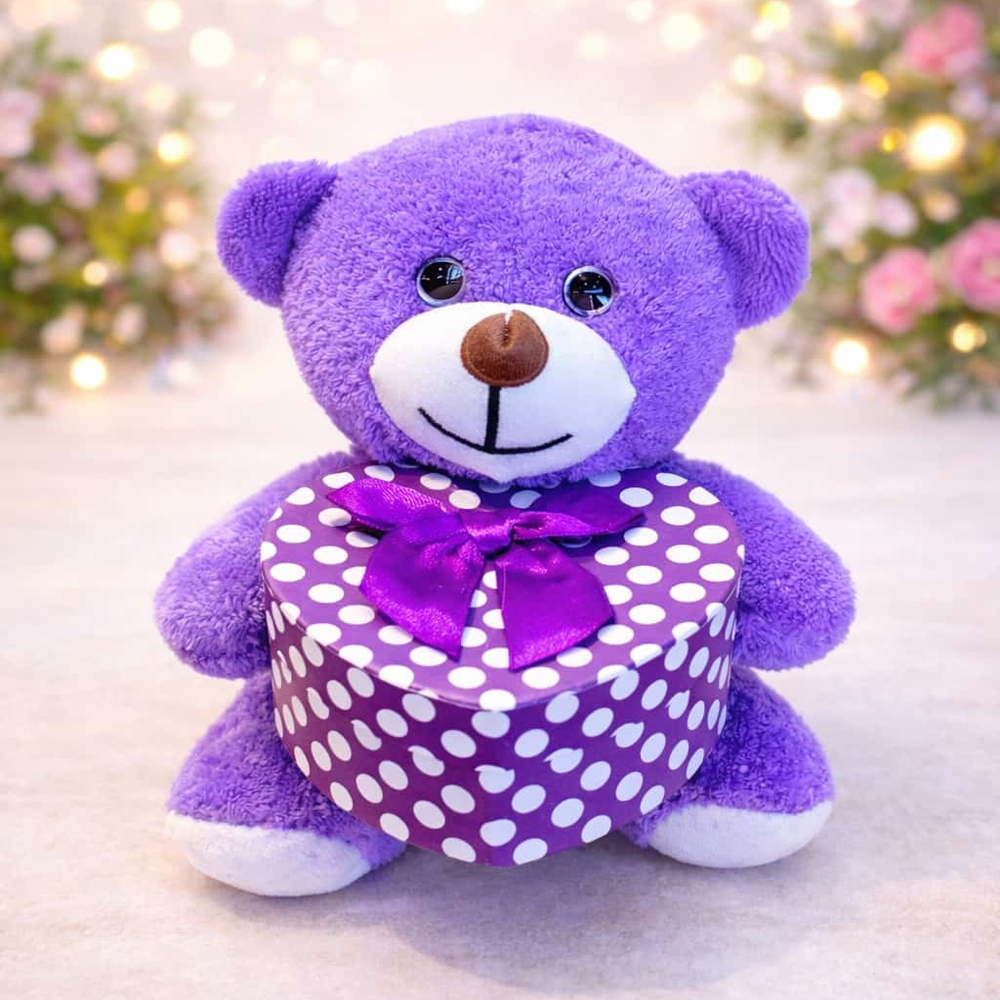 Toptan Sevimli Kalp Kutulu Peluş Ayıcık