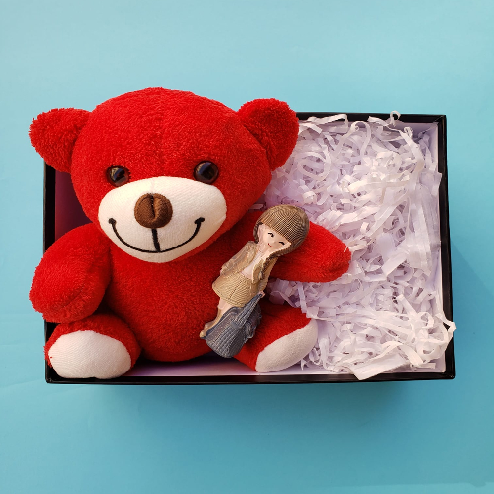 Toptan Hostes Biblo ve Kırmızı Peluş Ayıcıklı Set