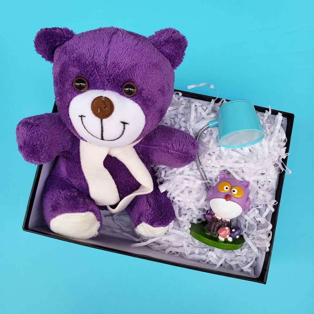 Toptan Kutulu Peluş Ayıcık ve Baykuş Biblo