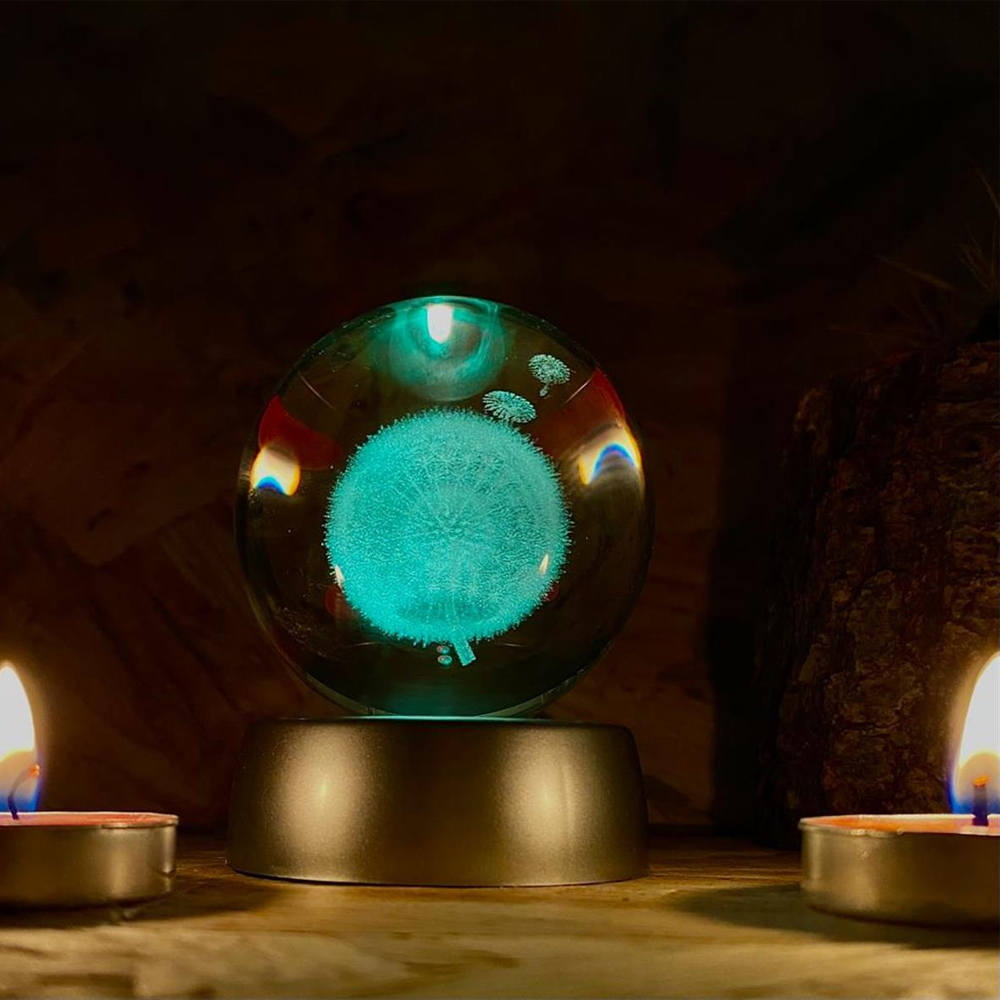 Toptan Karahindiba Işıklı Cam Küre