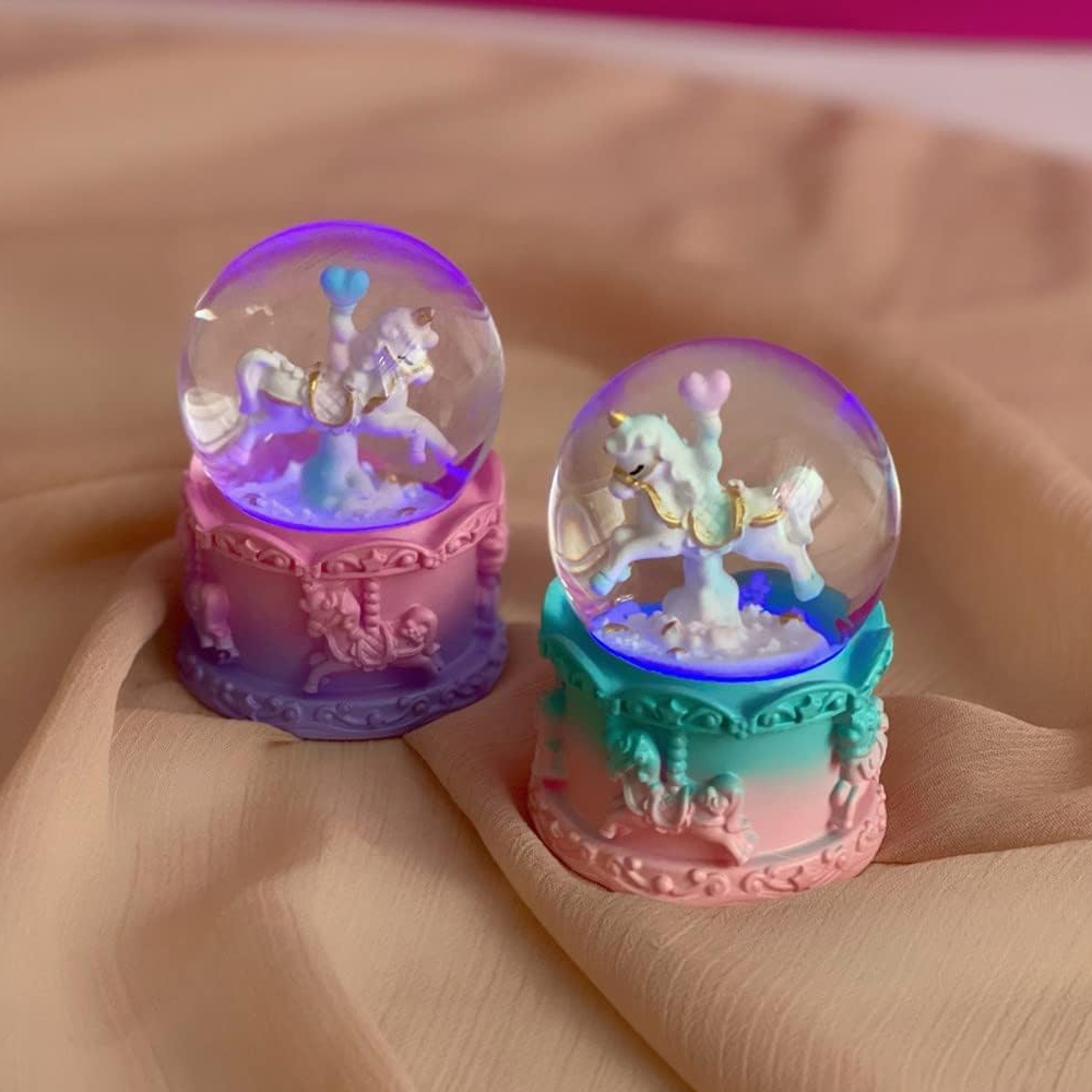 Toptan Mini Boy Işıklı Unicorn Kar Küresi