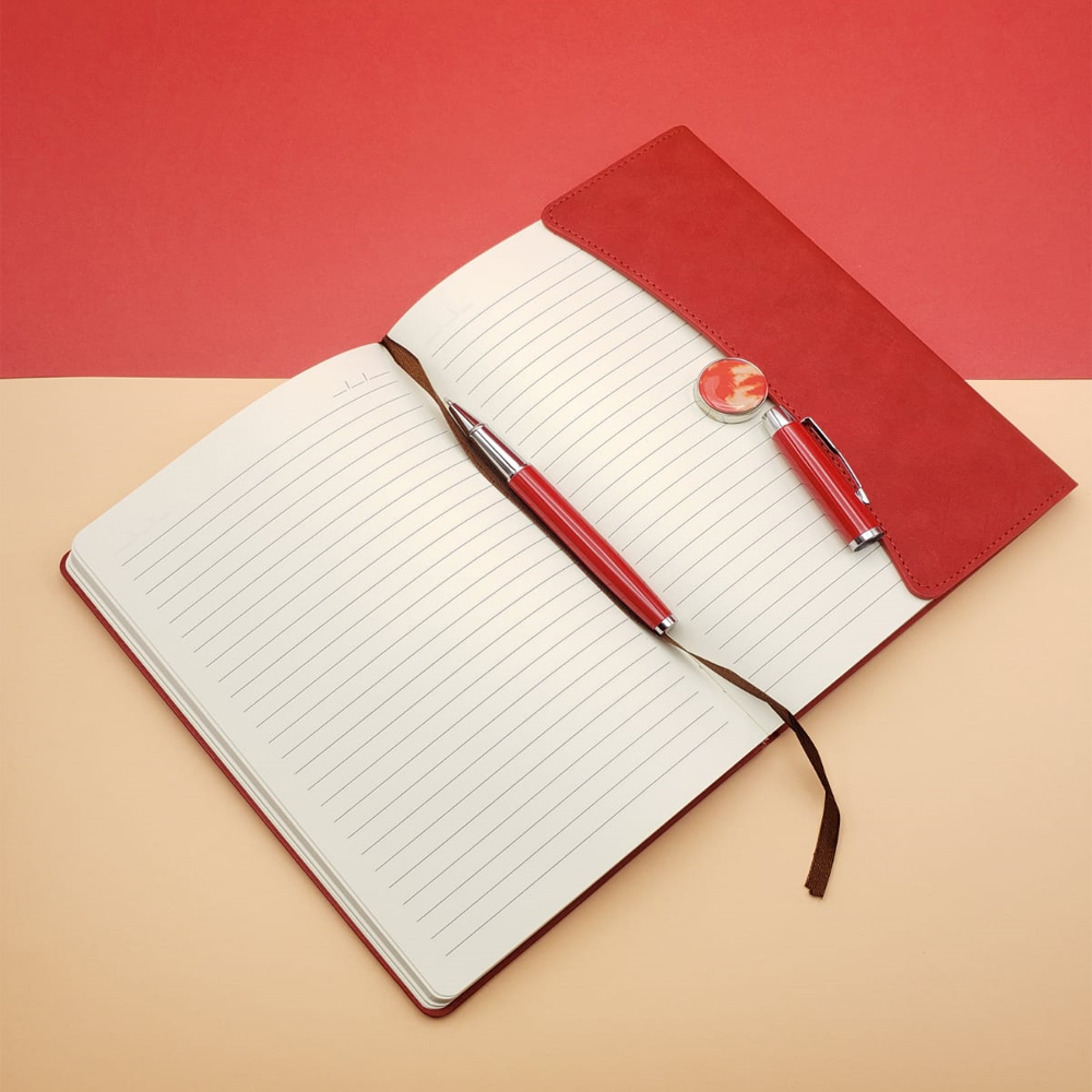 Toptan Çizgili Defter Ve Metal Kalem Seti