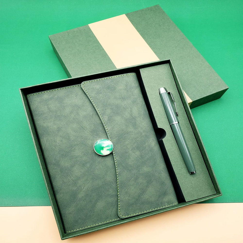 Toptan Özel Kutulu Deri Defter Ve Roller Kalem Seti