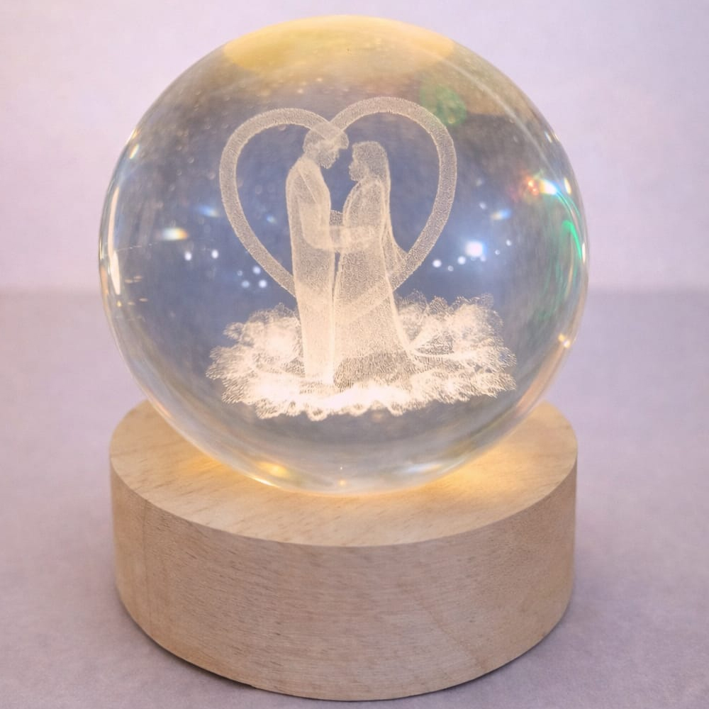 Toptan Usb'li Sevgili Temalı Cam Küre