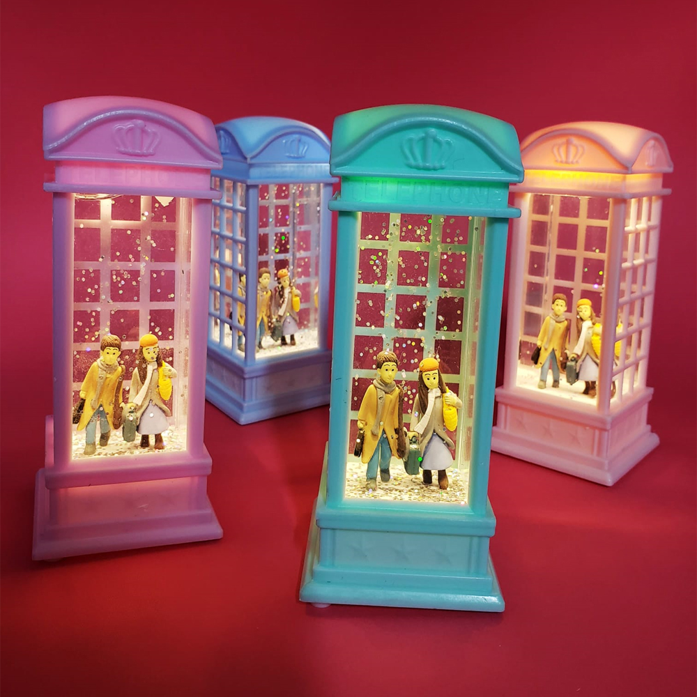 Toptan Telefon Kulübesi Tasarımlı Kış Masalı Kar Küresi