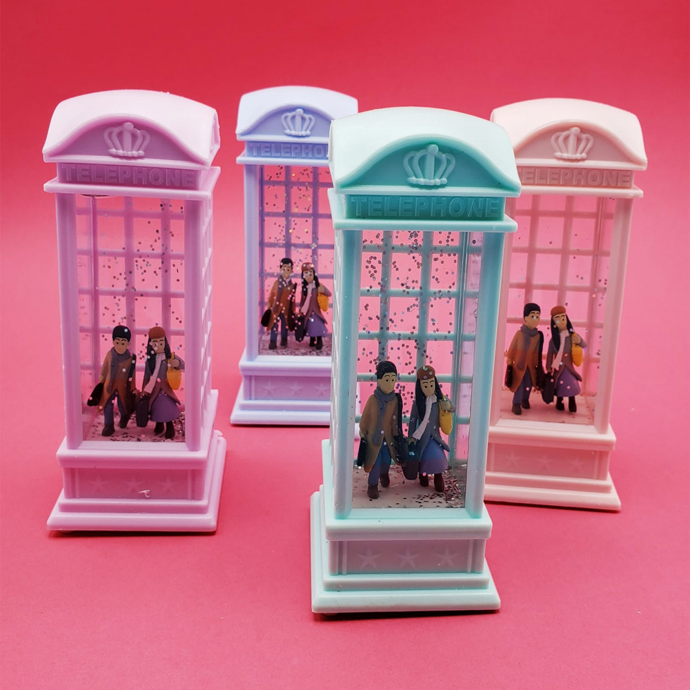 Toptan Telefon Kulübesi Tasarımlı Kış Masalı Kar Küresi