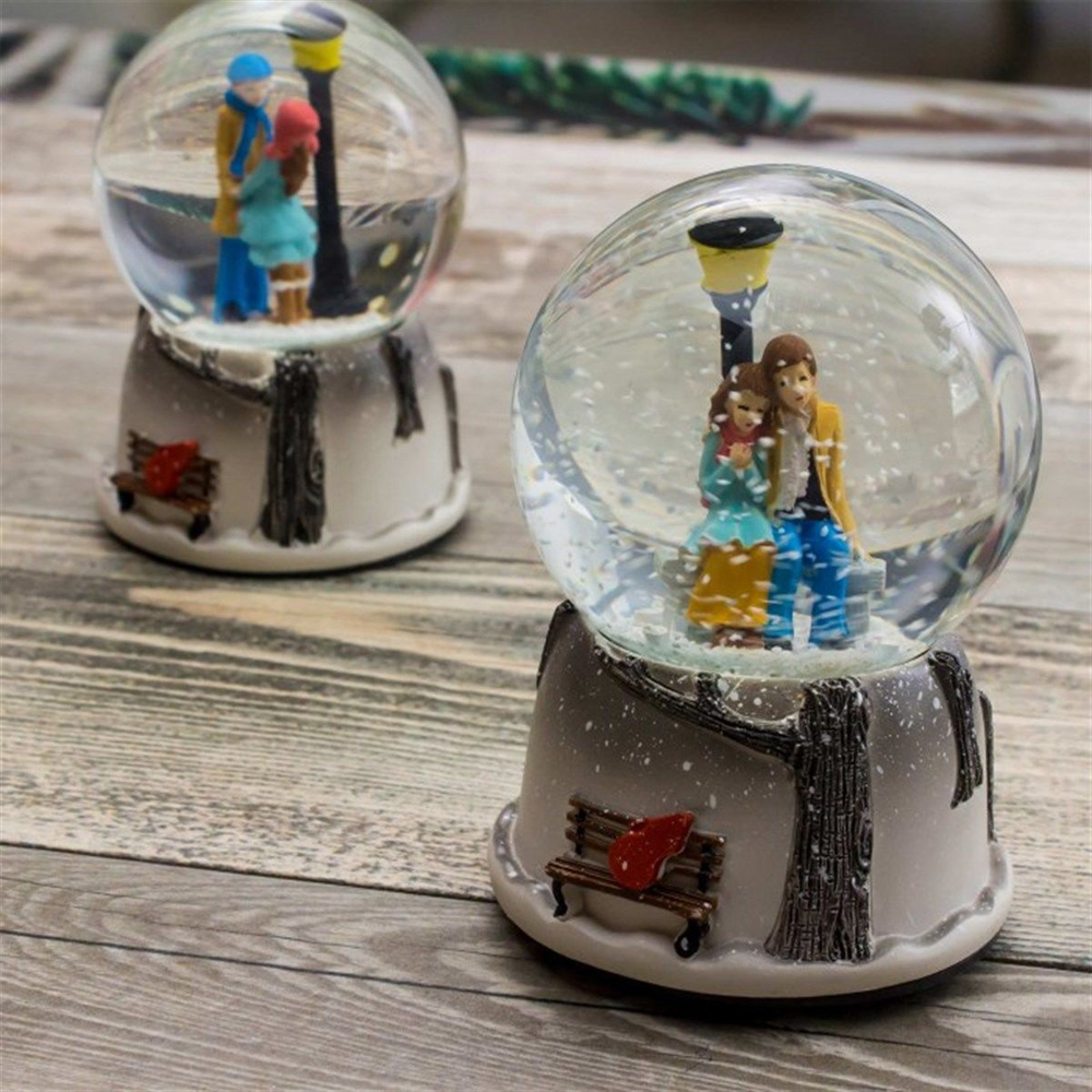 Toptan Orta Boy Sokak Lambalı Sevimli Çiftler Kar Küresi