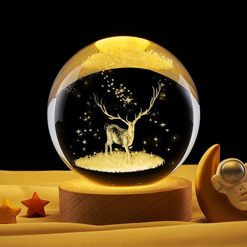 Toptan Geyik Tasarımlı Usb'li Cam Küre