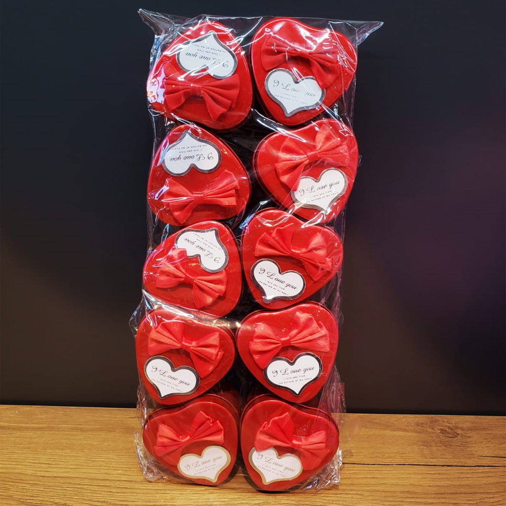 Toptan Kırmızı Metal Kalp Hediye Kutusu