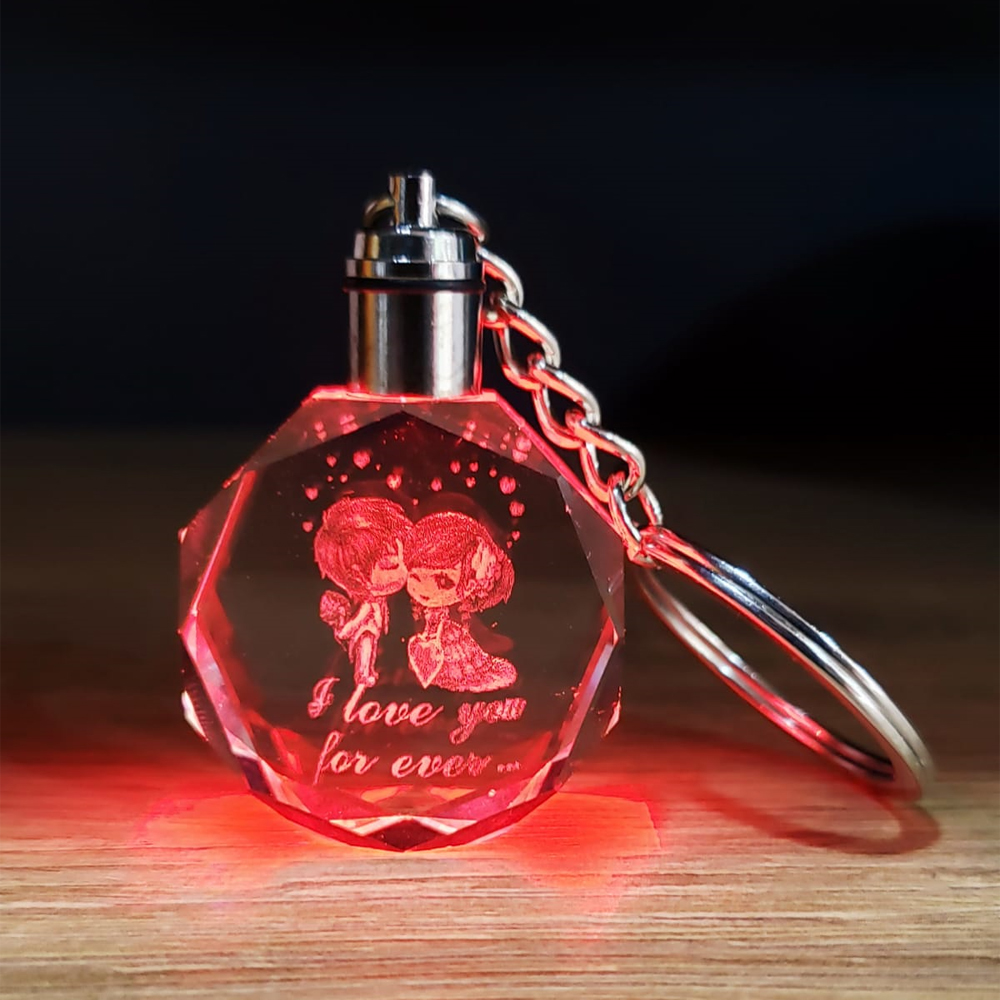 Toptan Işıklı Kristal Renk Değiştiren Anahtarlık