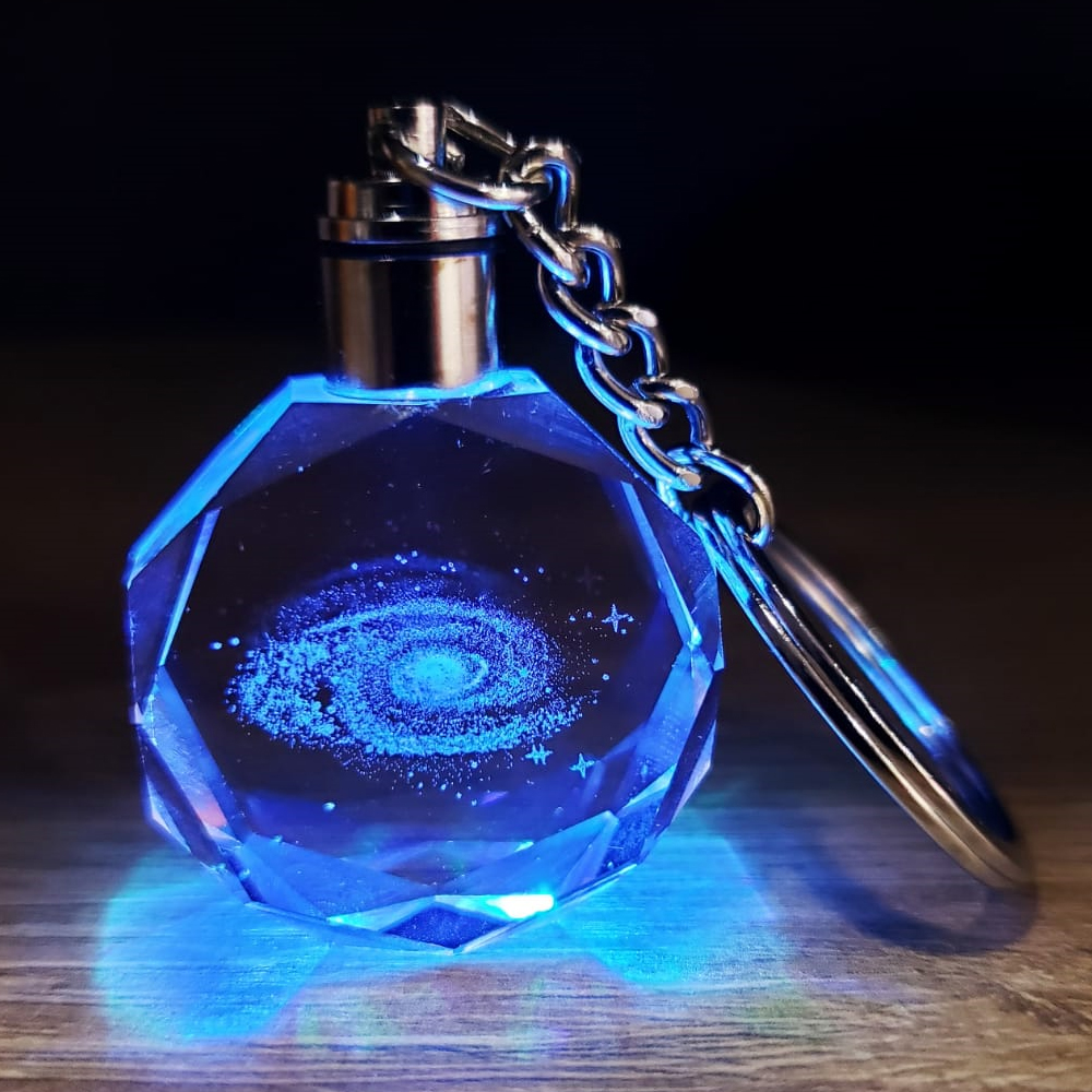 Toptan Galaxy Gezegen Tasarım Işıklı Anahtarlık