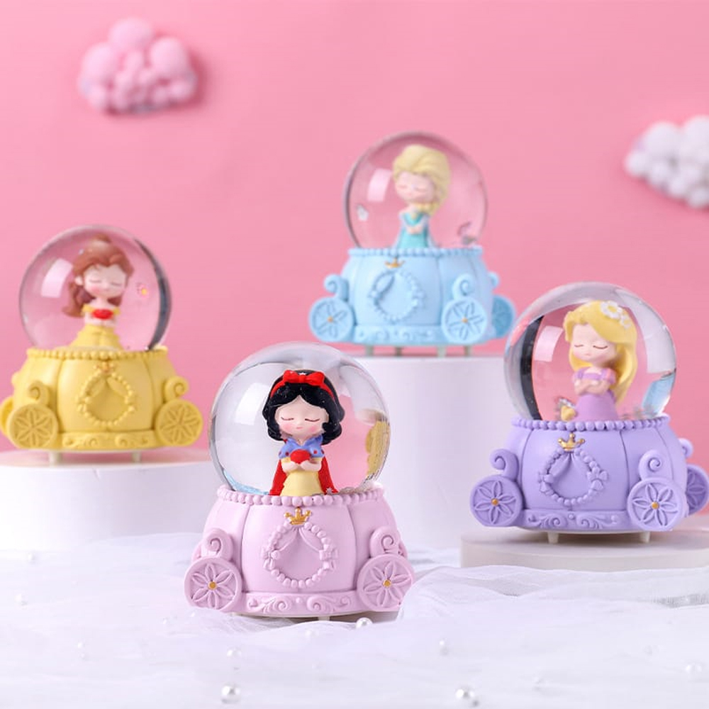 Toptan Sevimli Prenses Tasarımlı Işıklı Mini Kar Küresi