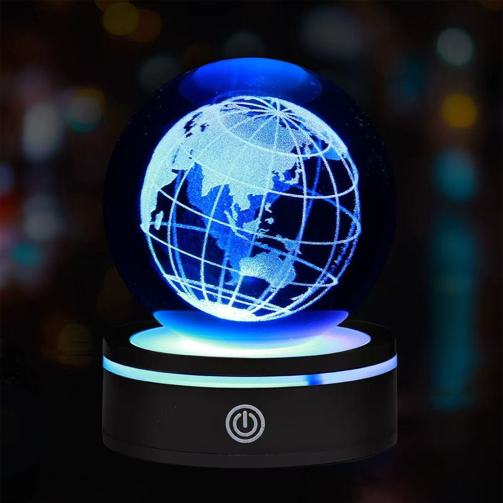 Toptan Dünya Tasarımlı Usb'li Dönen Cam Küre