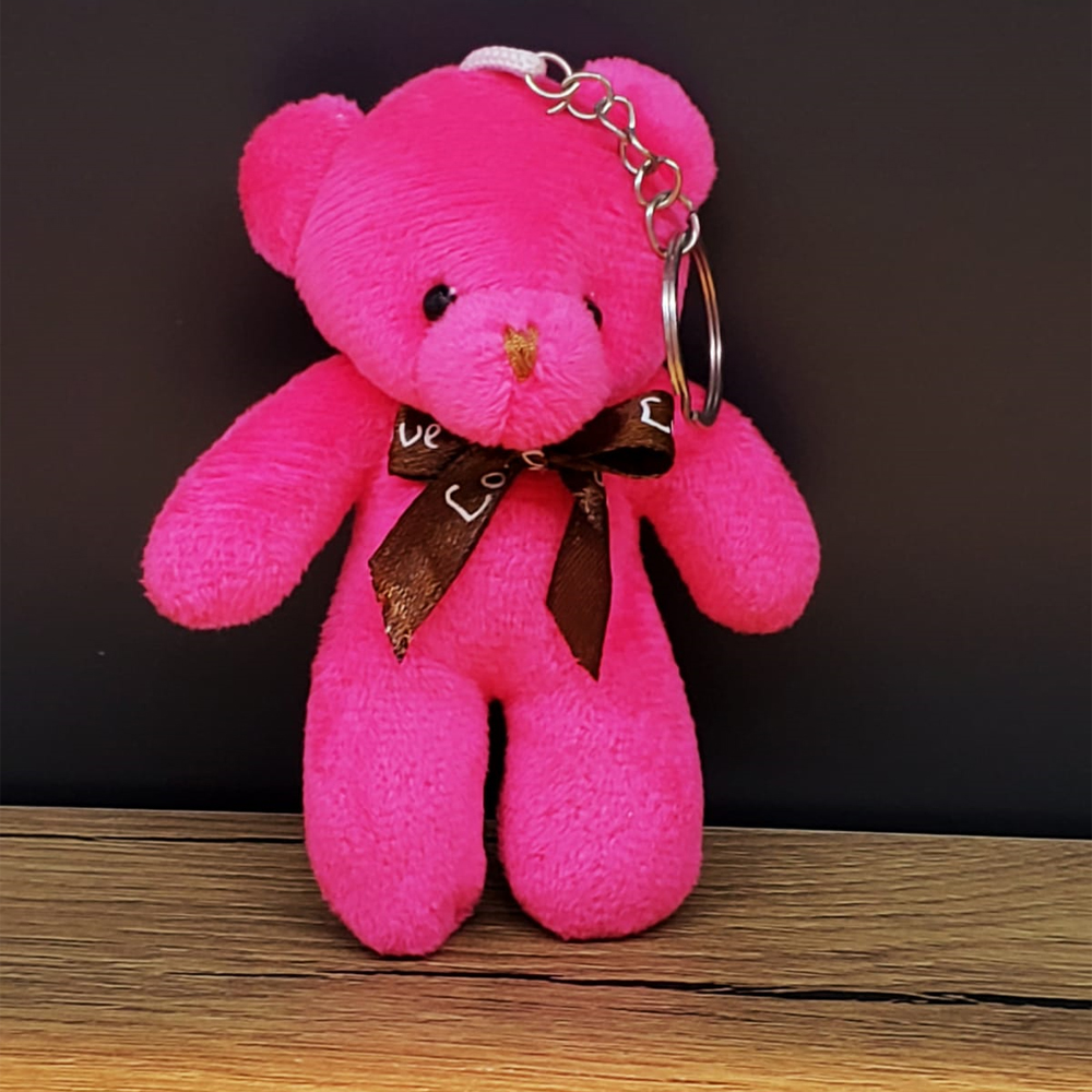 Toptan Hediyelik Pembe Tül Kese Ve Ayıcık