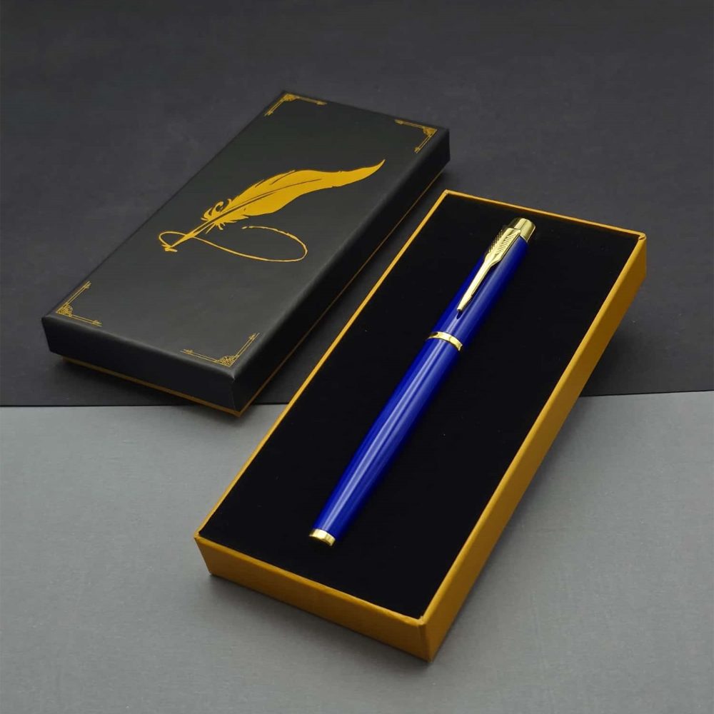 Toptan Öğretmenler Günü Hediyesi Kutulu Metal Mavi Kalem