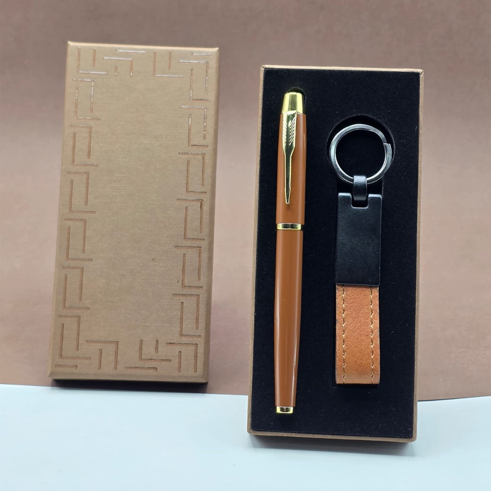 Toptan Deri Anahtarlık Ve Metal Kalem Seti