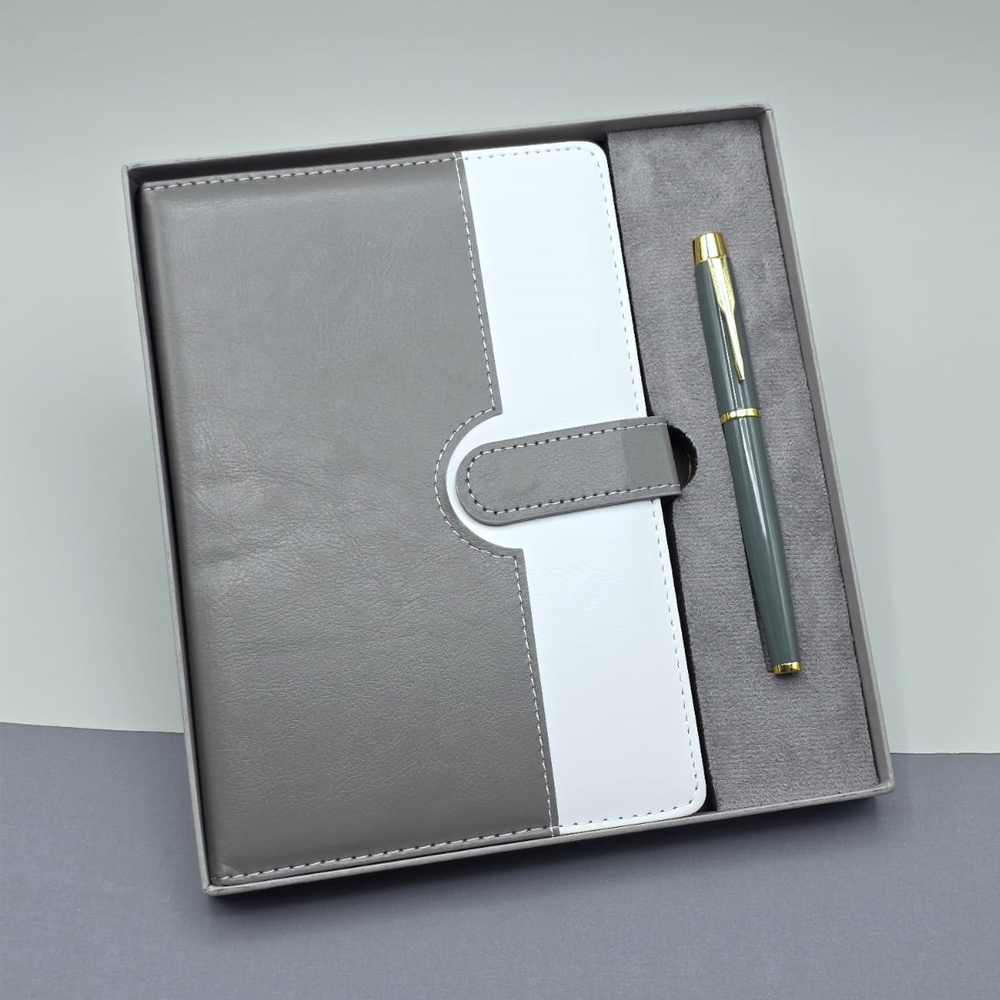 Toptan Kutulu Deri Defter Roller Kalem Set