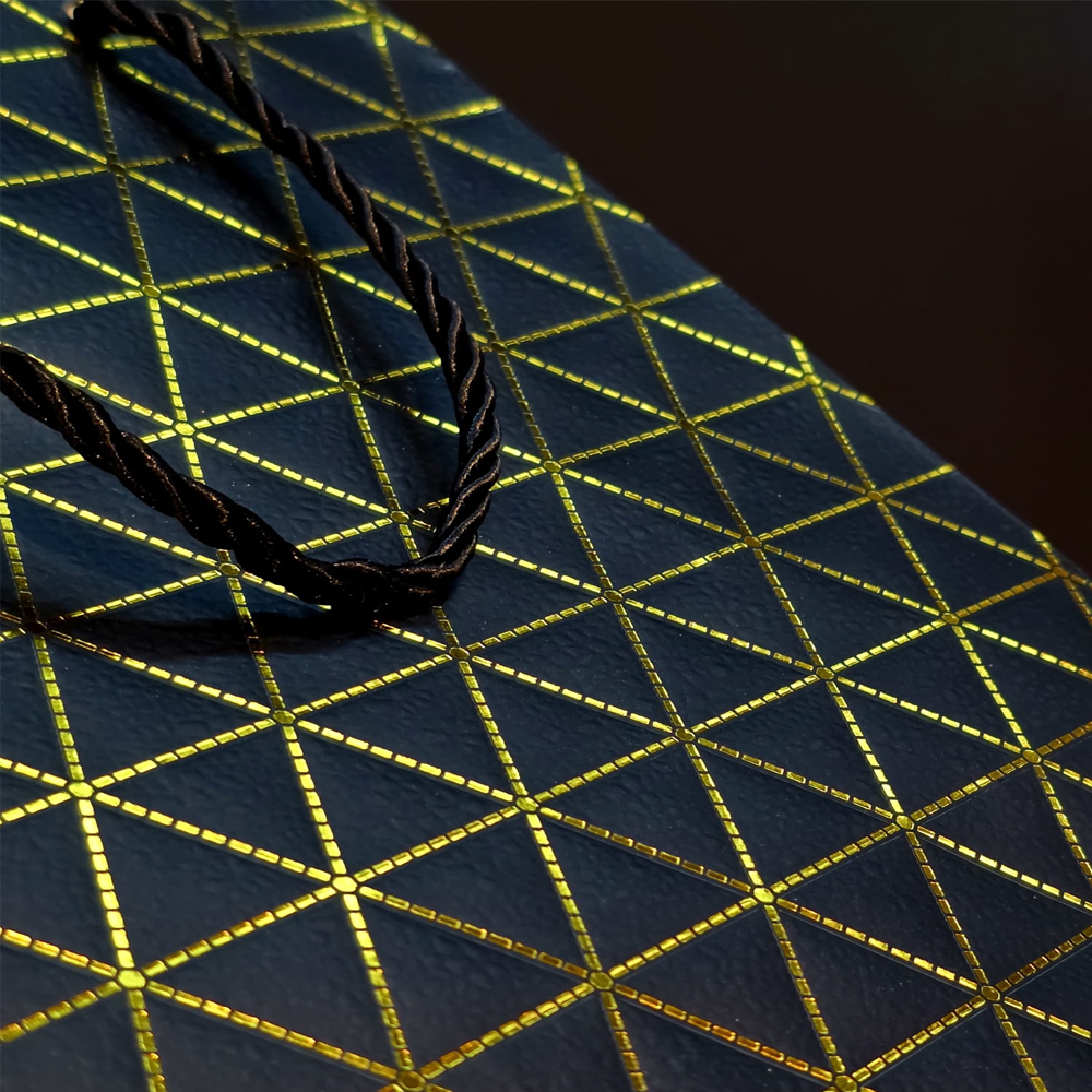 Toptan Mini Boy Siyah Gold Yaldızlı Karton Çanta