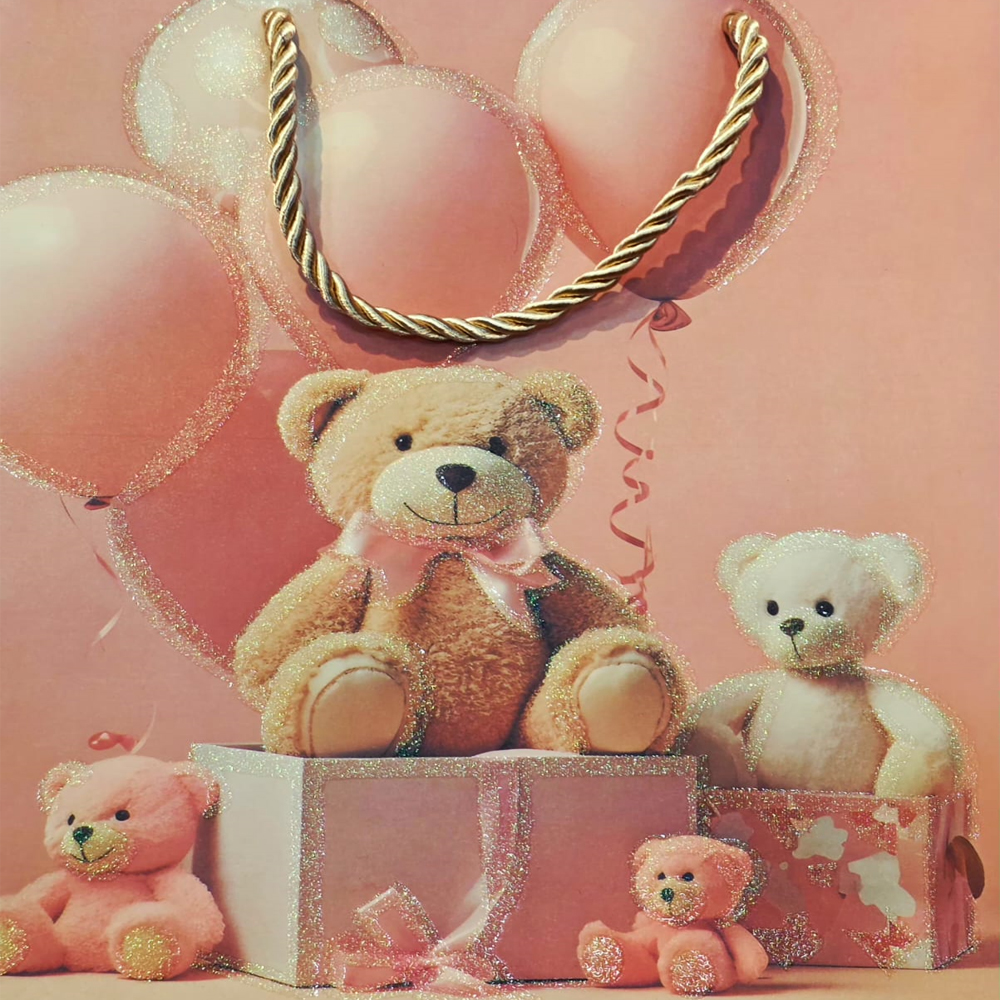 Toptan Sevimli Ayıcık Tasarımlı Küçük Boy Hediye Çantası