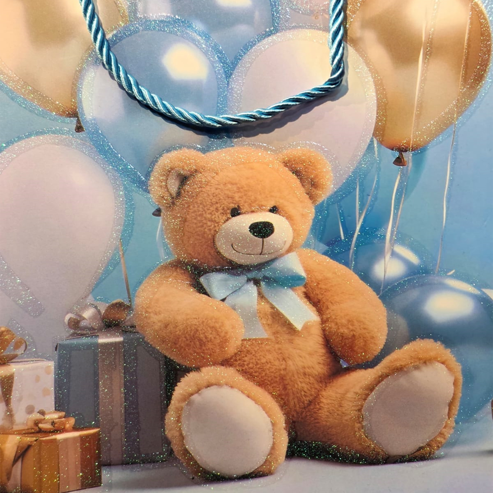 Toptan Büyük Boy Ayıcıklı Karton Hediye Çantası