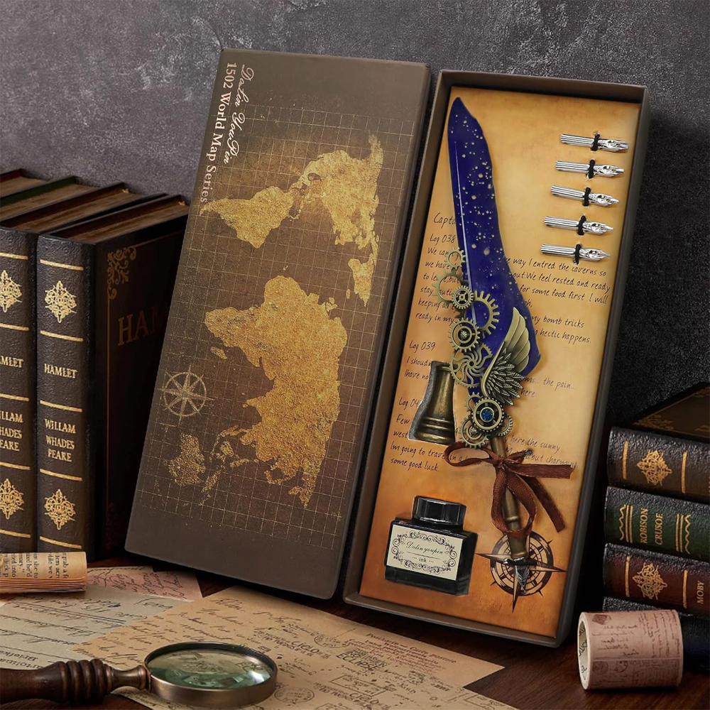 Toptan Tüylü Özel Tasarım Divit Hokka Kalem Seti