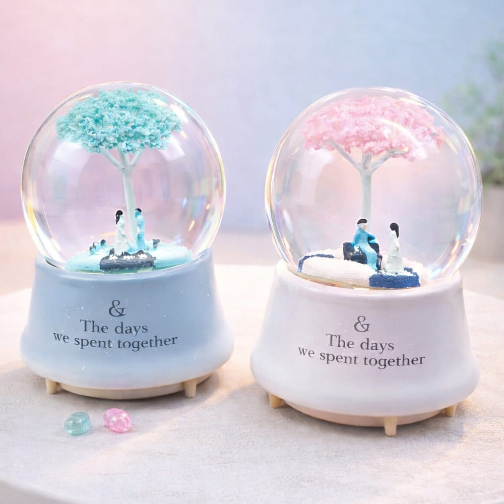 Toptan Büyük Boy Romantik Çiftler Temalı Kar Küresi