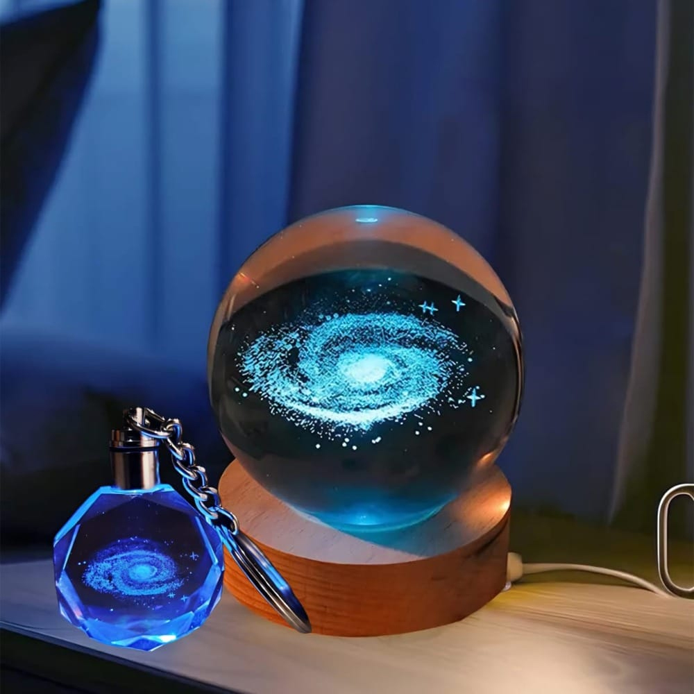 Toptan Toz Bulutu Tasarımlı Renk Değiştiren Usb'li Cam Küre Ve Işıklı Anahtarlık