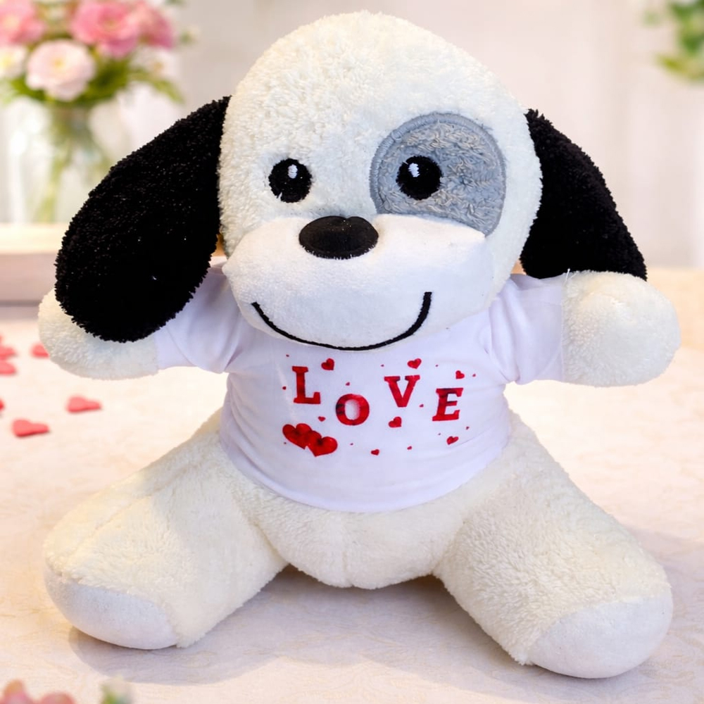 Toptan Love Tişörtlü Sevimli Peluş Köpek