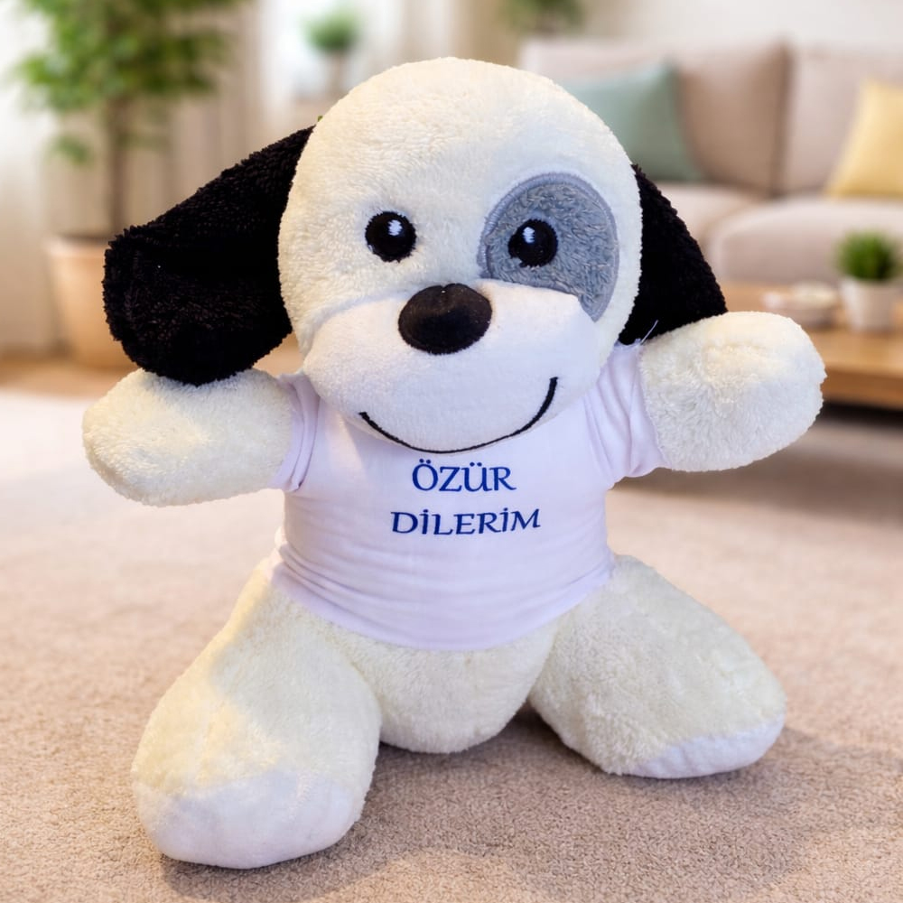Toptan Özür Dilerim Tişörtlü Sevimli Peluş Köpek